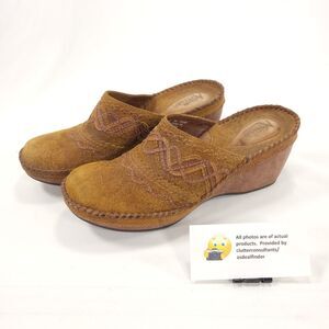 Clarks Artisan Slip On Casual Leather Mule Slides Womens Size 7 72932 Brown